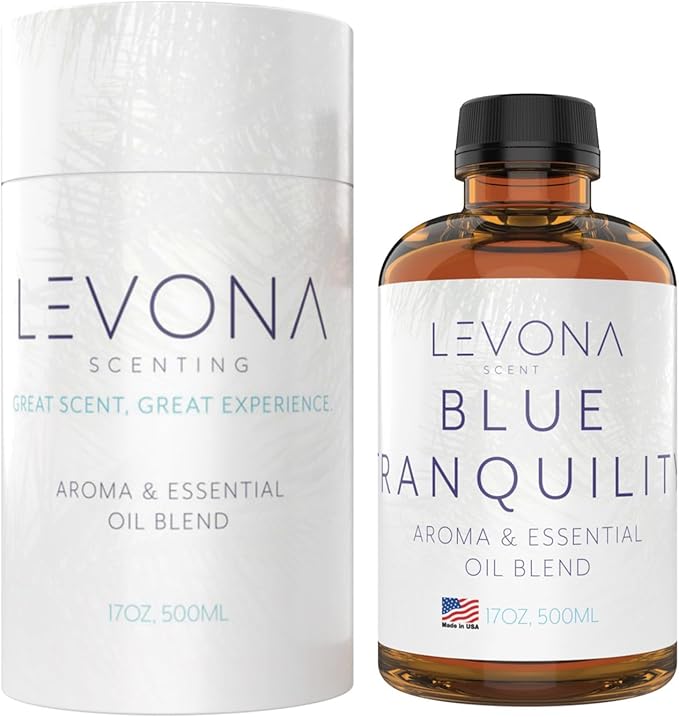 Levona Scent Pure Essential Oils: Blue Tranquility Aromatherapy Oils - Home Luxury Scents for Diffusers For Home, Hotel & Office - Scented Fragrance Oil Blends - Essential oil for Humidifiers - 500 Ml LEVONASCENT