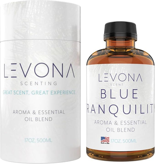 Levona Scent Pure Essential Oils: Blue Tranquility Aromatherapy Oils - Home Luxury Scents for Diffusers For Home, Hotel & Office - Scented Fragrance Oil Blends - Essential oil for Humidifiers - 500 Ml LEVONASCENT