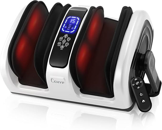 Shiatsu Foot Massager with Heat, Foot and Calf Massager Machine with Kneading Roller Tissue for Relaxation, Plantar Fasciitis, Pain Relief, Gifts for Women & Men - Bloomnest