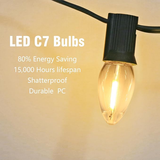 Night Light Bulb – C7 E12 LED Bulbs – Candelabra, 0.6 Watt Equivalent 7W Incandescent Bulb, Warm White 2700K, Window Candles & Chandeliers Replacement Bulb, 6 Pack - Bloomnest