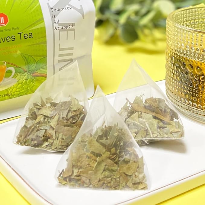 XIEJINJI Soursop Leaf Tea, 40 Tea Bags – Premium Graviola Leaf Infusion Rich in Antioxidants for Immune Support, Caffeine-Free Herbal Wellness - Bloomnest