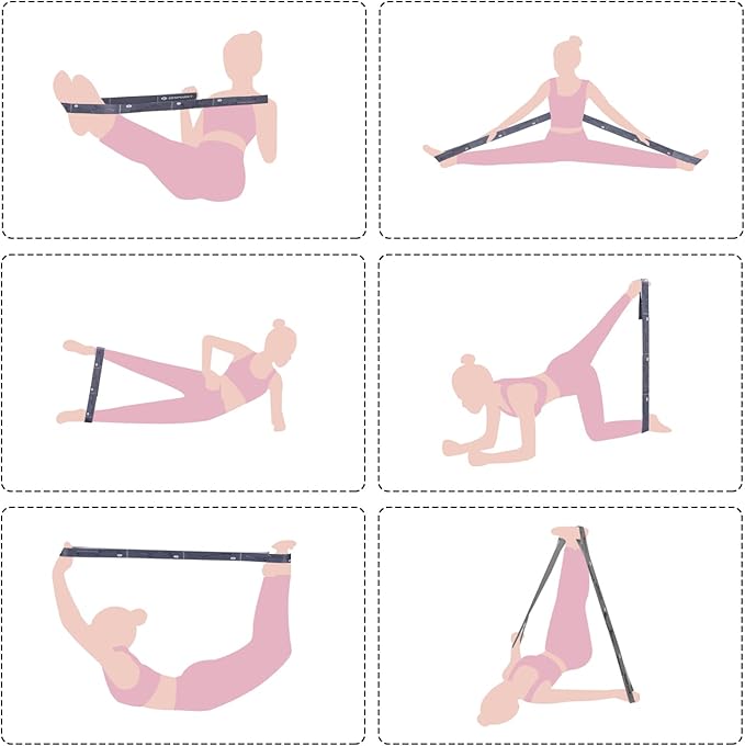 Yoga Strap for Stretching - 8 Loops Stretching Strap - Essential Yoga Accessories for Flexibility and Enhanced Stretching - Ideal Stretch Strap in Yoga and Pilates - Bloomnest