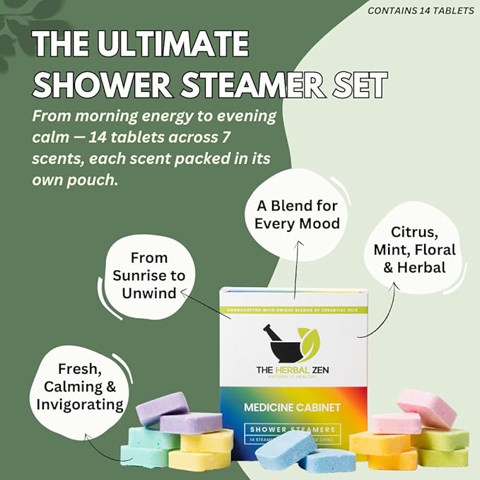 Shower Steamers Aromatherapy Tablets – Variety Pack - Shower Bombs Aromatherapy Made in USA – Valentines Day Gift for Her and Him – Natural Essential Oils – Adult Christmas Stocking Stuffers (14 pack) - Bloomnest