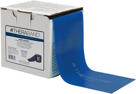 THERABAND Resistance Band 25 Yard Roll, Non-Latex Professional Elastic Stretch Bands for Upper & Lower Body Exercise Workouts, Physical Therapy, Lower Pilates, Flexibility, & Rehab, Dispenser Box - Bloomnest