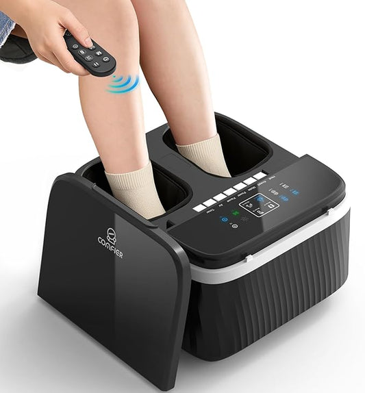 COMFIER Shiatsu Foot Massager with Heat, Foot Massager for Neuropathy Plantar Fasciitis, Feet Massage Machine with Deep Kneading Rolling Compression and Remote Control - Bloomnest