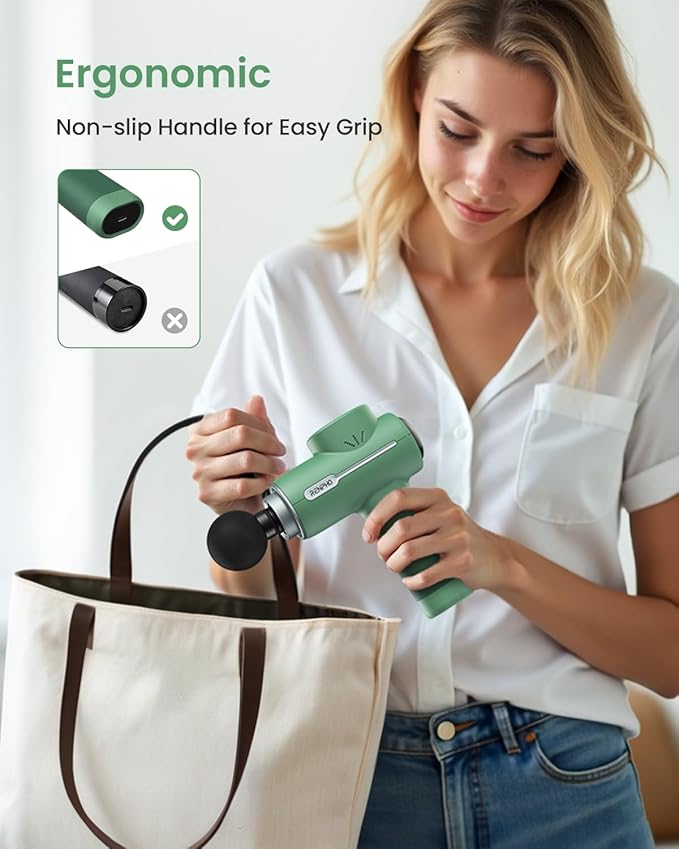 RENPHO Massage Gun Deep Tissue, Portable Percussion Massager for Back and Neck, Gifts for Men and Women, Handheld Device with Carry Case, Active Green - Bloomnest