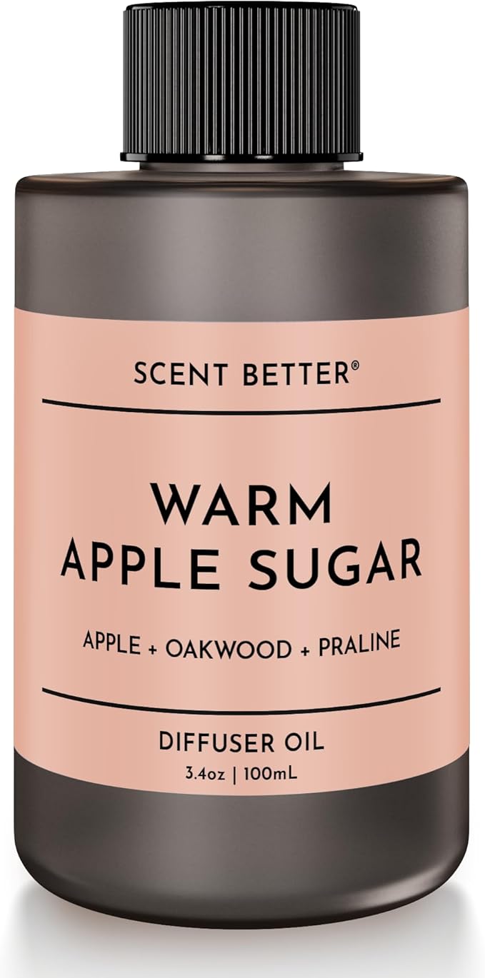 Scent Better Warm Apple Sugar Aroma Essential Oil Blend: an Aromatherapy Blend of Apple, Oakwood, and Praline for Ultrasonic Diffusers & Nebulizers (3.3 Fl Oz, 100 mL) - Bloomnest
