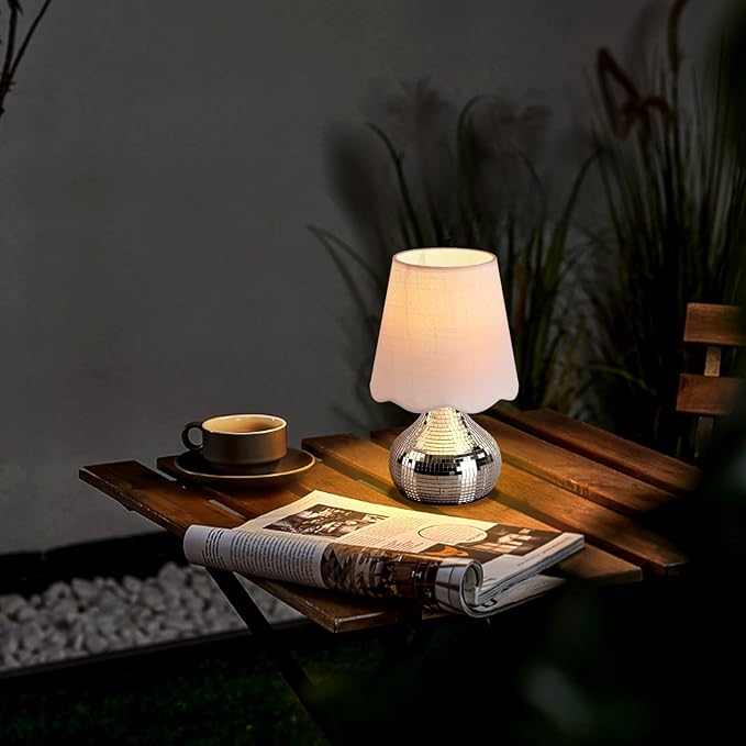 Rechargeable Cordless Small Funky Table Lamp, Battery Operated Remote Control Disco Mini Table Lamps for Bedroom Nightstand, Funky Small Table Lamp for Small Spaces for Kitchen Counter, Bookshelf - Bloomnest