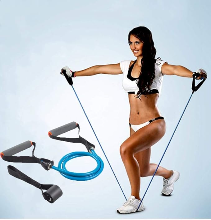 Single Resistance Bands, Workout Bands with Handles and The Exercise Bands with Door Anchor, Suitable for Resistance Training, Physical Therapy, Home Workouts, Boxing Training