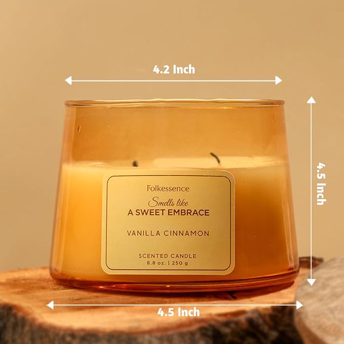 Folkulture Fall Scented Candle | Large 8.81 Oz - Vanilla | Two Wick Soy Candles | Autumn Non Toxic Candles for Relaxing | Long Lasting for Aromatherapy | Thanksgiving & Holiday Gifts for Women - Bloomnest