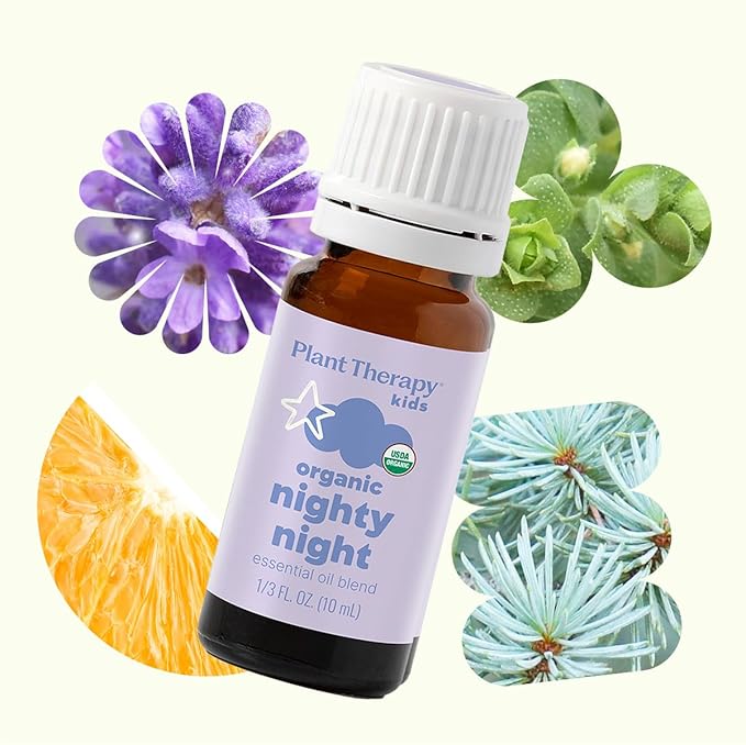 Plant Therapy KidSafe Organic Nighty Night Essential Oil Blend for Sleep 10 mL (1/3 oz) 100% Pure, Undiluted, Therapeutic Grade - Bloomnest