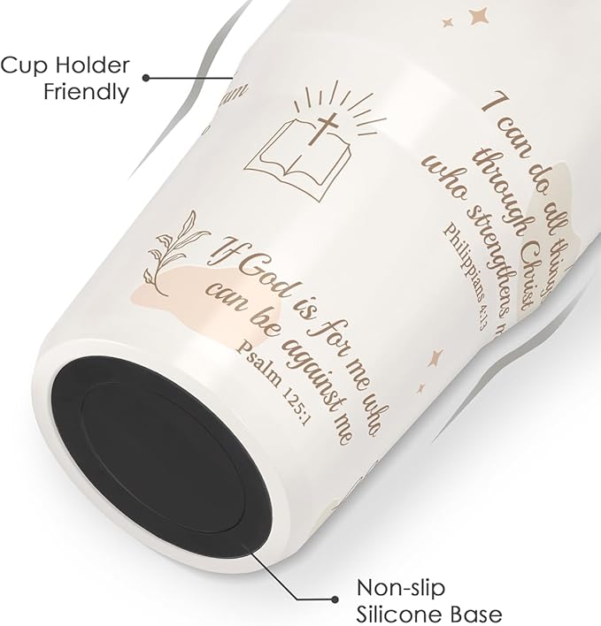 SANDJEST Christian Stainless Steel Straw Lid Tumbler 30oz with Carry Handle for Women Girls, Child of God Insulated Travel Coffee Cup, Gift for Sports Outdoor Workout Christmas Birthday - Bloomnest