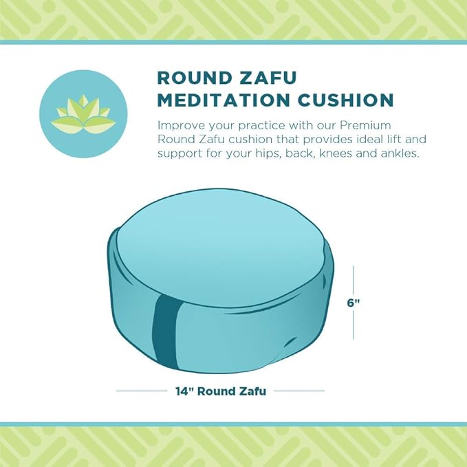 Bean Products Hemp Zafu Meditation Cushion for Sitting on Floor, Hemp Yoga Pillow, Zafu Meditation Pillow, Zen Seiza Kneeling Prayer Pad Support - Made in USA - Round Cranberry - Bloomnest