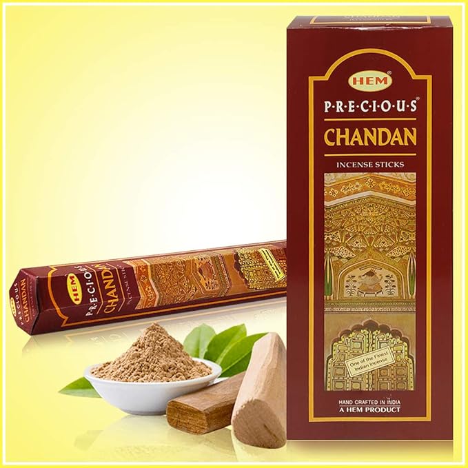 Precious Chandan (Indian Sandalwood) Incense Sticks and Incense Stick Holder Bundle Insence Insense Hem Incense Sticks TRUMIRI