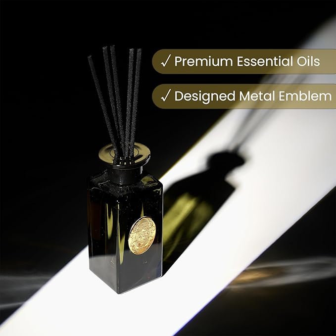 M&SENSE 6.3 oz Large Reed Diffuser Set | Lime+Basil Scent Oil Diffuser with Sticks | Hotel Collection Non-Toxic Home Fragrance |for Bedroom Bathroom Living Room MSENSE