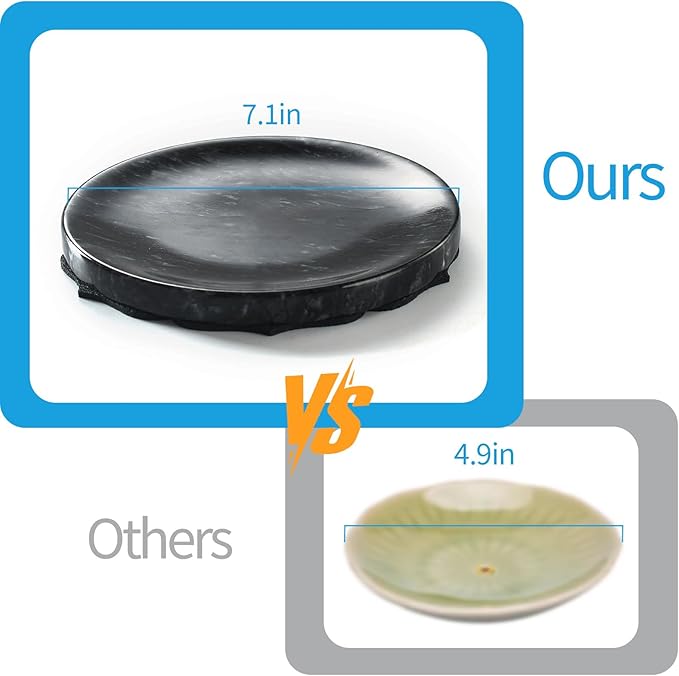 7.1-Inch Marble Incense Holder, Long Incense Holder for Sticks, Large Incense Sticks Holder for Meditation Yoga SPA, Incense Burne for Palo Santo/Sage/Cone/(Black)