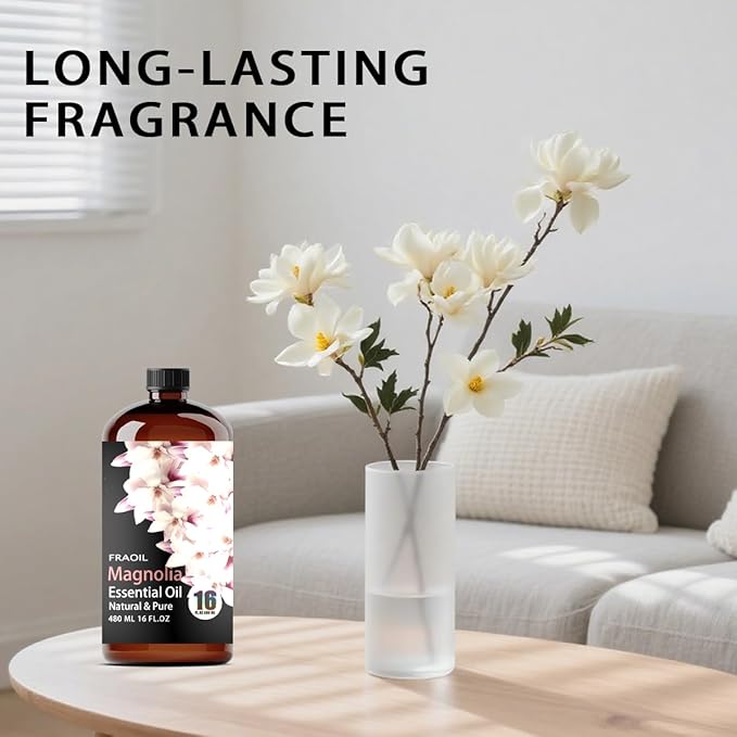 Magnolia Essential Oil, Magnolia Oil 16 Fl Oz 480 ML for Diffuser Humidifier Yoga Cleaning DIY Candle Soap Making Perfume Gift for Women Essential Oils - Bloomnest