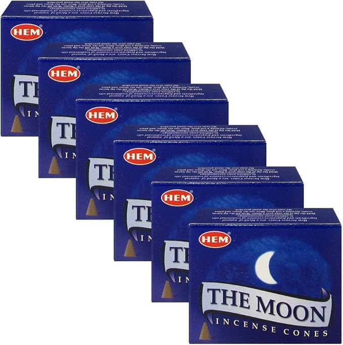 TRUMIRI Incense Cone Holder Bundle with Hem The Moon Incense Cones - Pack of 6 (Approx 60 Cones) TRUMIRI