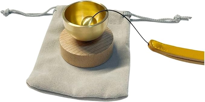 Mini Singing Bowl Set, Small Portable Brass Meditation Sound Bowl with Copper Striker Ball & Drawstring Pouch, for Yoga, Mindfulness, Relaxation, Chakra & Spiritual Gift (1.6 in) Bloomnest
