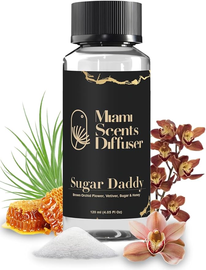 Sugar Daddy Scent by Cheval Blanc Paris Hotel 4 FlOz - 120ml Essential Oils Aroma for Home Office Diffuser Luxury Fragance Refill Aromatherapy Fresh Blend of Brown Orchid Flower, Vetiver Sugar & Honey - Bloomnest