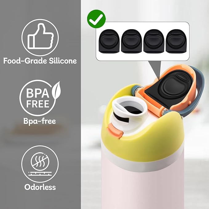 4pcs Replacement Stopper Seal Compatible with Owala FreeSip 24oz 32oz,Water Bottle Lid Insert Cap Silicone Seal Parts for Owala 16/19/24/32/40oz Spout Gasket Mouth piece Accessories F6 Frokolla