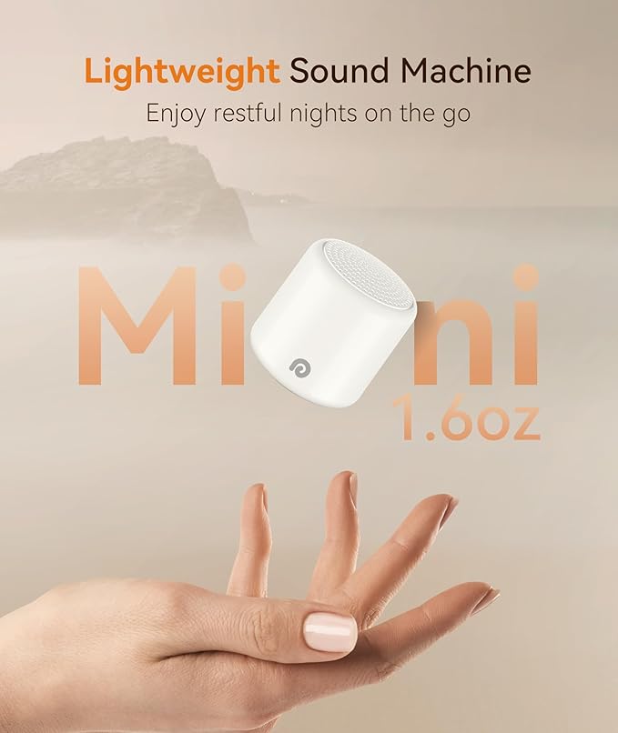 Dreamegg Sound Machine - Portable Sound Machine for Baby%Adults, 16 Soothing Sounds, Timer, Travel Mini White Noise Sound Machine for On-The-go Home Baby Shower Registry Gift, 2 Pack, White&Black