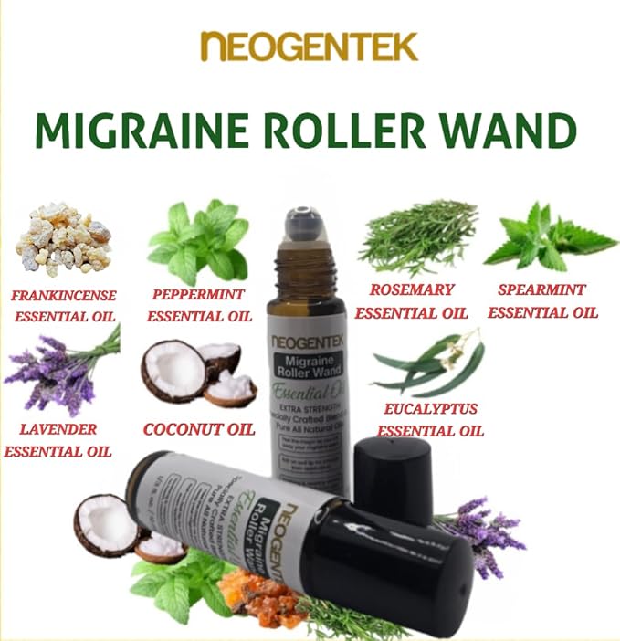 Migraine, Sinus Essential Oil Roller | Crafted Blend of 7 Powerful Essential Oil | Made in USA | Natural Comfort & Relaxation – Aromatherapy Roll-On for Headache, Migraine, Sinus – 10ml - Bloomnest