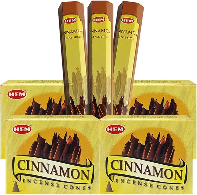 Cinnamon Incense Sticks and Cone Incense Holder Variety Pack Bundle insence insense insienso TRUMIRI