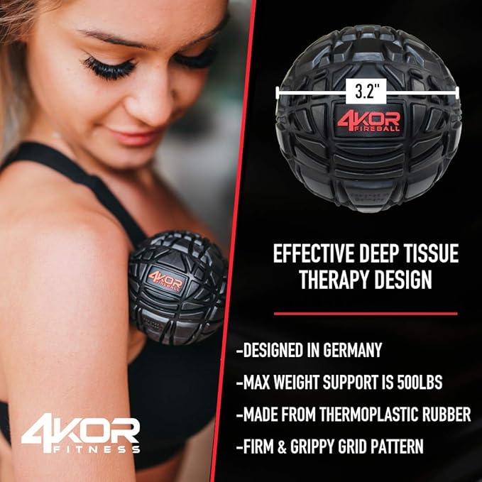 4KOR Massage Balls for Trigger Point Therapy - Myofascial Release Ball - Muscle Relief for Back, Neck, Shoulder, Foot Pain - Fitness Massage Balls for Mobility - Deep Tissue Release Ball - Bloomnest