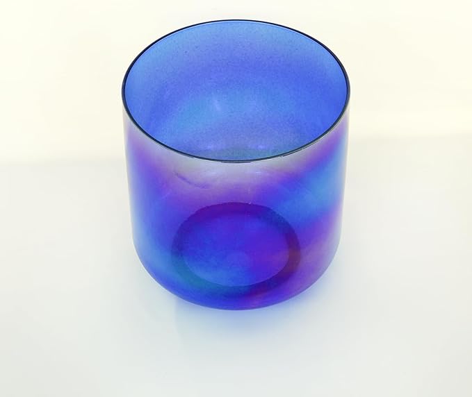 Hye-eun Cosmic Light Clear Crystal Singing Bowl G Note 6 Inch Quartz Sound Throat Chakra Blue Transparent Bowl Mallet & O-ring are Included - Bloomnest