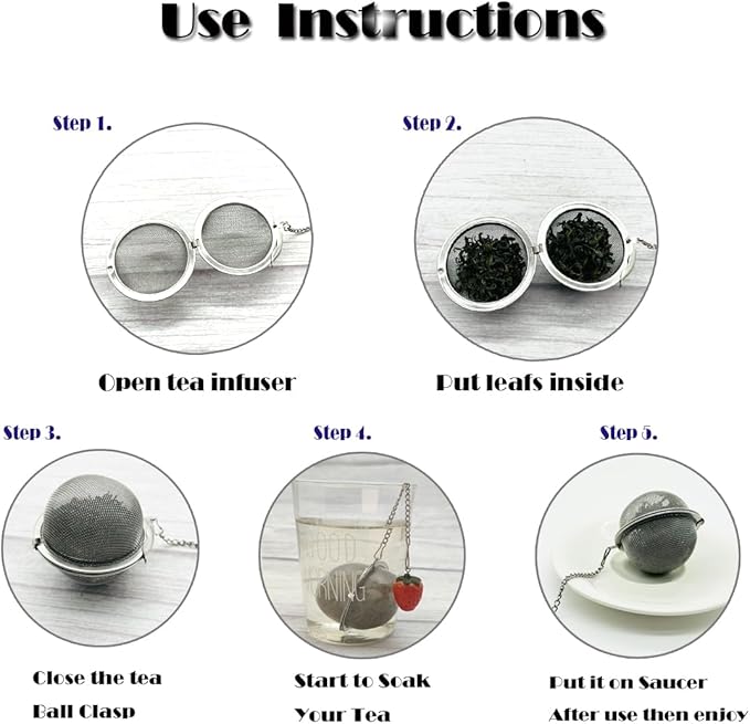Cute Tea Infuser, Strawberry Tea Ball Tea Filter Cute Stainless Steel Ball Mesh Strainer for Loose Tea and Spices & Seasonings (Strawberry)