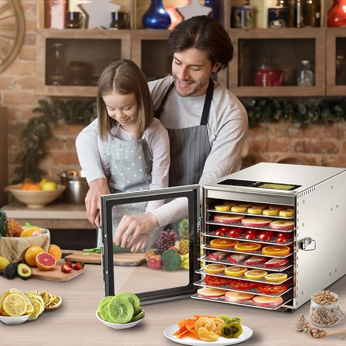 4 Pcs Silicone Food Dehydrator-Trays with Edge, 4 Pcs Mesh Dehydrator Mats,Reusable Non Stick Silicone Dehydrator Sheets (9.45x 9.45in) for Liquids,Fruit Leather,Herbs,Meat and Yogurt - Bloomnest