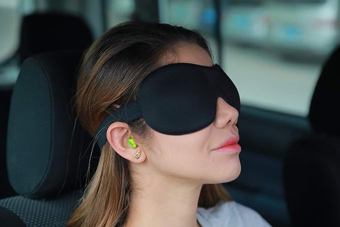 Sleep Mask Invisible Alar Deep Orbit 3D Eye Mask Ultra Lightweight & Comfortable Sleeping Mask for Travel, Nap Shift Works Black & Lavender - Bloomnest