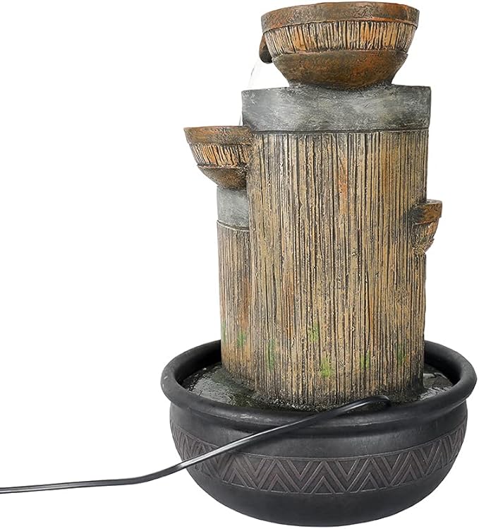 Tabletop Water Fountains Indoor Waterfall and Calming Water Sound Relaxation Desktop Fountain，The for Office, Room Decoration, Portable Feng Shui Fountain Indoor and Outdoor (15.7iches)
