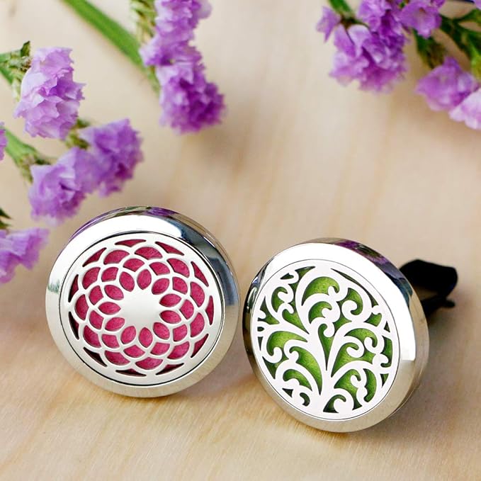 Car Diffuser Vent Clip - 2PCS 30mm Car Essential Oil Diffuser Vent Clips for Home Office Room with 12 Felt Pads Mother's Day, Birthday Gift for Women & Men - Bloomnest