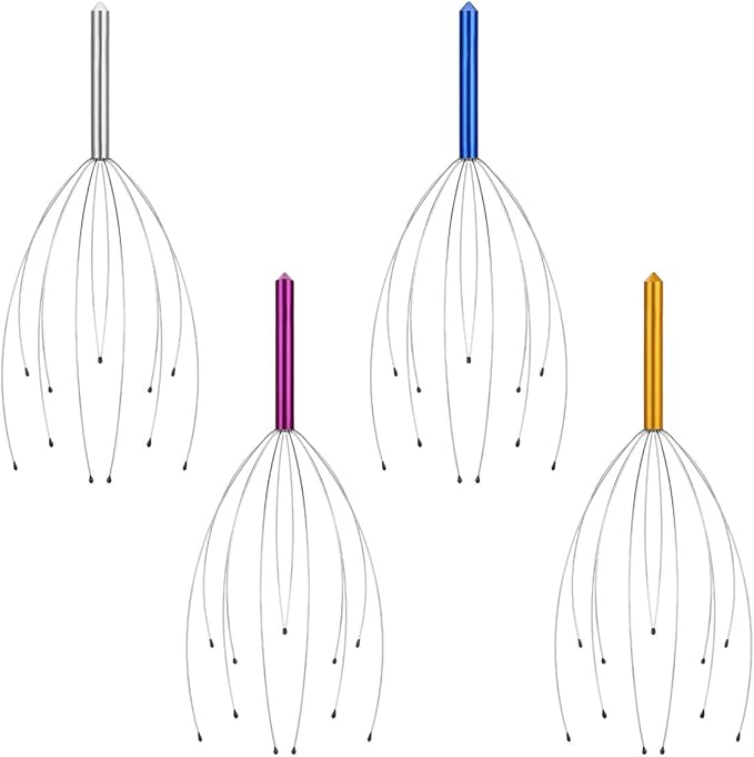 Yeipis 4 Pack Scalp Massagers, Handheld Head Massage Tingler, Scratcher for Deep Relaxation, Hair Stimulation and Stress Relief Christmas Gift Yeipis