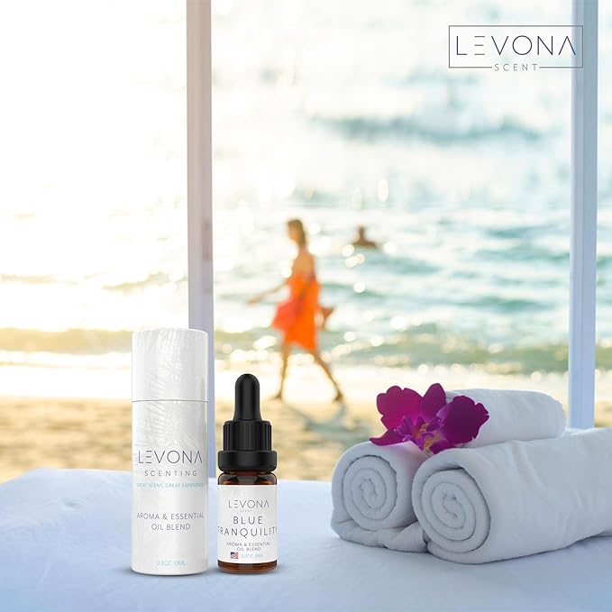 Levona Scent Essential Oils - Scents for Home, Hotel & Office Use - Perfect for Home Diffuser & Humidifiers - Aroma Fragrance Oil, Ideal for Massage, Relaxation, and Spa - Blue Tranquility, 10ml - Bloomnest