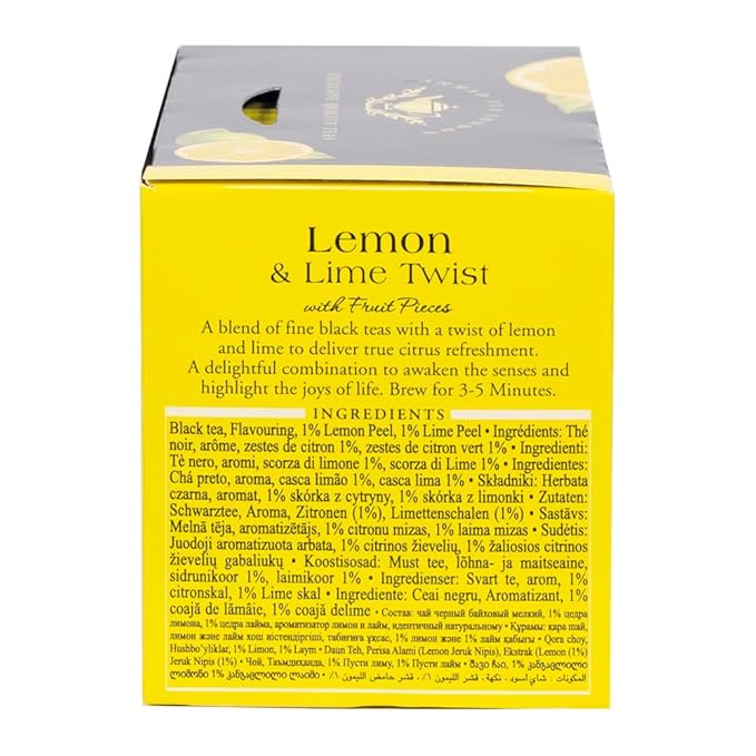 Ahmad Tea Lemon & Lime Twist Black Tea, 20-Count Boxes (Pack of 6) - Bloomnest