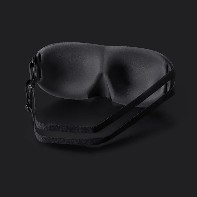 ALASKA BEAR Sleep Mask 2 Straps, Deep Concave Molded Foam Mask with Convex Eye Cups and Light Blocking Nose Contour, Two Adjustable Elastic Bands Stay on Head w/o Slipping, Black - Bloomnest
