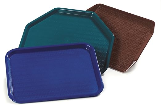 Carlisle FoodService Products Cafe Food Tray, Plastic Cafeteria Tray for Schools, Dining Halls, and Restaurants, Polypropylene, 10 x 14 Inches, Chocolate - Bloomnest