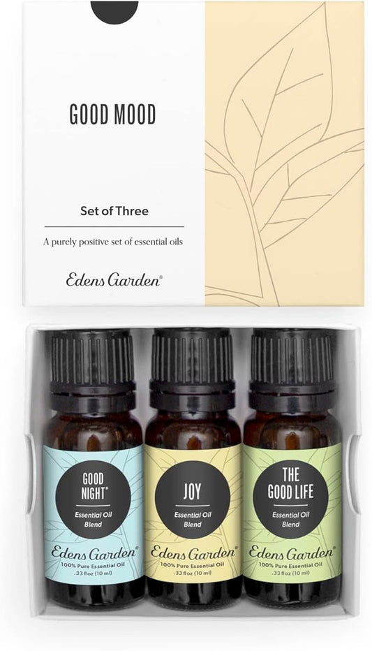 Edens Garden Good Mood Essential Oil 3 Set, Best 100% Pure Aromatherapy Uplifting Kit (for Diffusion & Therapeutic Use), 10 ml - Bloomnest