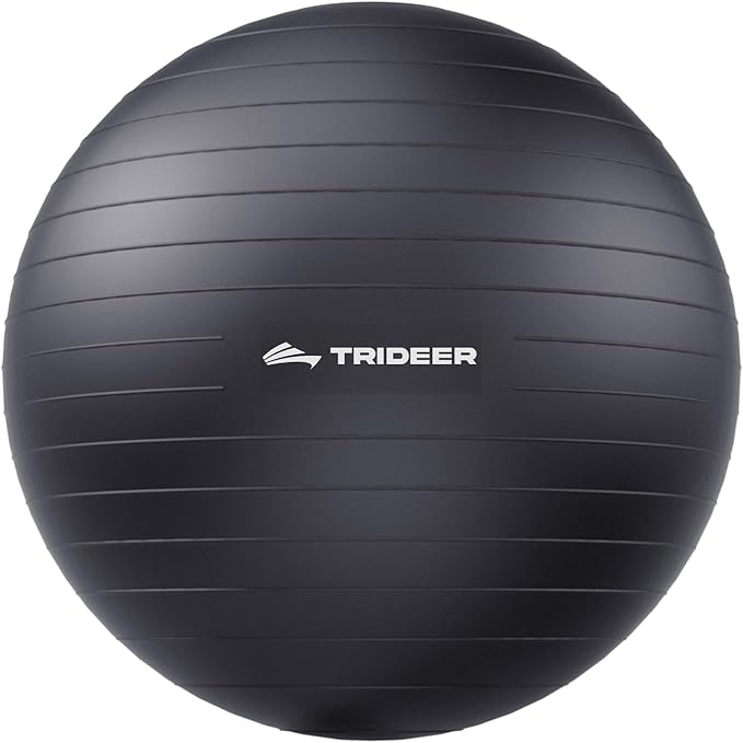 Trideer Exercise Ball for Yoga, Pilates & Fitness – Stability Ball Equipment for Home Gym & Office Chair, Core & Balance Training Accessories, Physical Therapy Equipment, Quick Pump Included, 5 Sizes - Bloomnest
