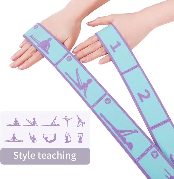 Adjustable Stretch Strap for Kids, 8-Loop Elastic Resistance Band for Children Gymnastics, Ballet Dance, Yoga, Stuff，Pilates & Flexibility Training, Home Exercise Equipment for Girls - Bloomnest