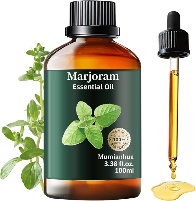 Pure Marjoram Essential Oil, Mumianhua Natural Marjoram Oil for Diffuser, Room Spray, Massage, Humidifier & Air Purifier, Skin, Soothing Comfort, Evening Ease, Outdoor Protection 3.38 Fl Oz - Bloomnest