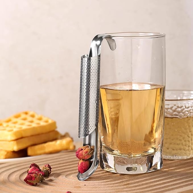 New Gadgets 2024 Stainless Steel Tea DiffusersInfuser With Hanging Hook Tea Strainers For Loose Tea Infuser Coffee Tea Strainer (6 Pcs)