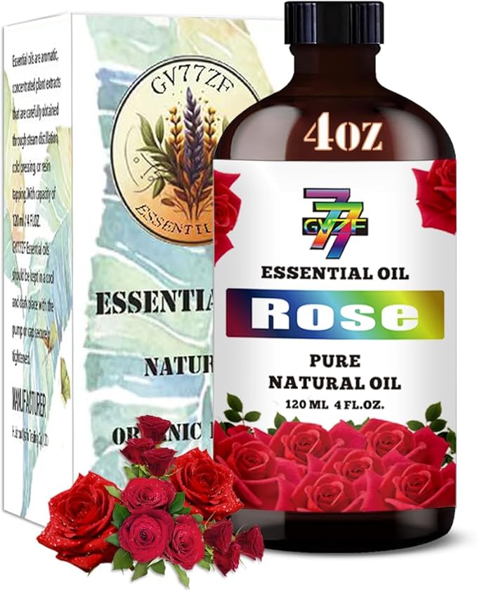 Rose Essential Oil (4 oz/120 ml) — Rose Oils for Aromatherapy, diffusers, humidifiers, Home fragrances, DIY Skincare, soap Making, DIY Candle, Relaxation, Yoga, and Meditation - Bloomnest