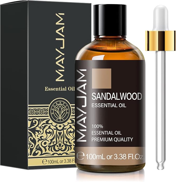 Sandalwood Essential Oil, 3.38FL.OZ Pure Essential Oils by MAYJAM, Large Volume Sandalwood Oil, Perfect for Aromatherapy Diffuser, Great for DIY Candle and Soap Making - Bloomnest