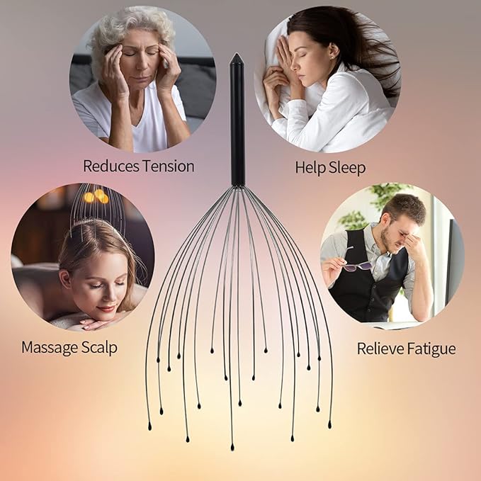 Svjetiq 2 Pack Head Massager Scalp Massager 20 Fingers Handheld Scalp Scratcher Head Scratcher Stress Relax for Deep Relaxing, Christmas Gift Stocking Stuffers for Men Women Adults Svjetiq