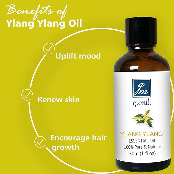 Ylang Ylang Essential Oil 1 Oz – 100% Pure & Natural Ylang Ylang Oil for Skin, Aromatherapy, Massage & Relaxation – 30ml - Bloomnest