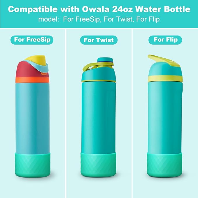 Silicone Boot for Owala Water Bottle 24 oz 32 oz 40 oz, Anti-Slip Protective Sleeve for FreeSip/Twist/Flip Stainless Steel Water Bottles Accessories BEONSKY